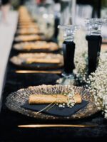 Set sfeșnice cristal cu inserție neagră - imagine 2