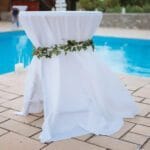 Fata de masa rotunda  alba Blanco 3.6 m*3.6 m