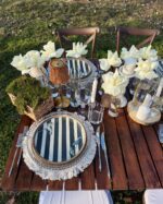 Farfurie portelan "Black & White Stripes" - imagine 2